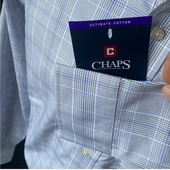 NWT Chaps Regular Fit Dress Shirt, Stretch collar, Non Iron, Size 15.5” 34/35 - Picture 12 of 15